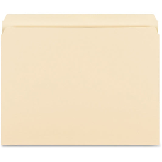 Business Source Straight Tab Cut Letter Storage Folder - 8 1/2" x 11" - 14 pt. - 1 Plys - Manila - 10% Recycled - 50 / Box