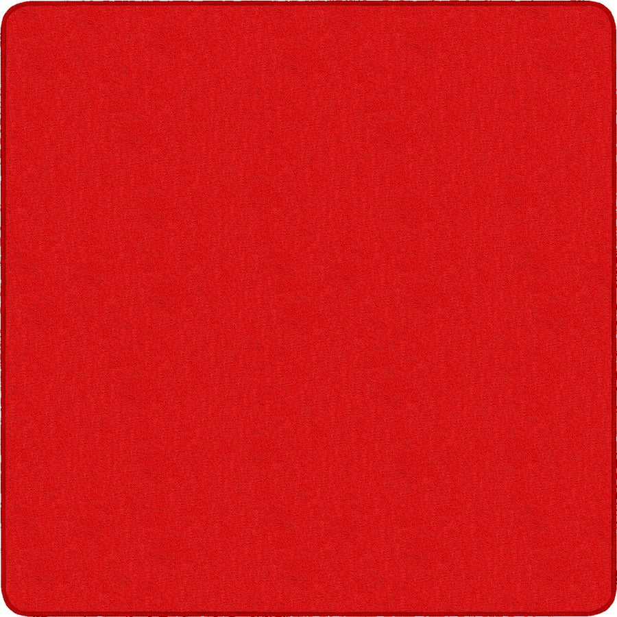 Flagship Carpets Classic Solid Color 6' Square Rug - Floor Rug - Classic, Traditional - 72" Length x 72" Width - Square - Red - Nylon