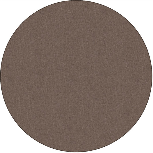 Flagship Carpets Classic Solid Color 6' Round Rug - Floor Rug - Classic, Traditional - 72" Length x 72" Width - Circle - Almond - Nylon