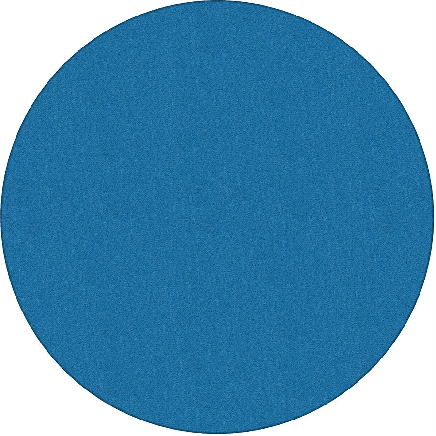 Flagship Carpets Classic Solid Color 6' Round Rug - Floor Rug - Classic, Traditional - 72" Length - Circle - Blue - Nylon