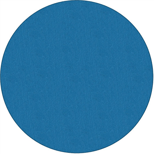 Flagship Carpets Classic Solid Color 6' Round Rug - Floor Rug - Classic, Traditional - 72" Length - Circle - Blue - Nylon