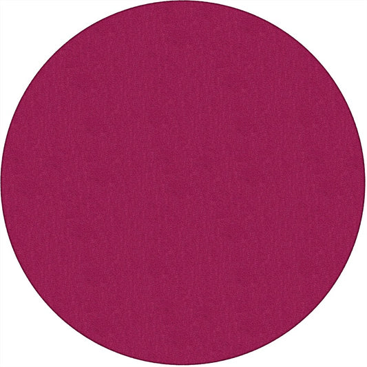 Flagship Carpets Classic Solid Color 6' Round Rug - Floor Rug - Classic, Traditional - 72" Length - Circle - Cranberry - Nylon