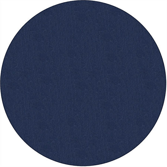 Flagship Carpets Classic Solid Color 6' Round Rug - Floor Rug - Classic, Traditional - 72" Length - Circle - Navy - Nylon