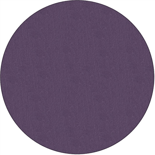Flagship Carpets Classic Solid Color 6' Round Rug - Floor Rug - Classic, Traditional - 72" Length - Circle - Purple - Nylon