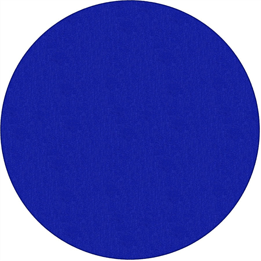 Flagship Carpets Classic Solid Color 6' Round Rug - Floor Rug - Traditional, Classic - 72" Length - Circle - Royal Blue - Nylon