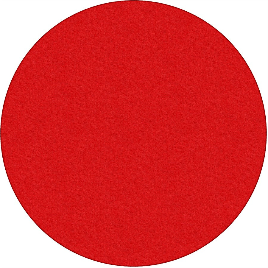 Flagship Carpets Classic Solid Color 6' Round Rug - Floor Rug - Classic, Traditional - 72" Length - Circle - Red - Nylon