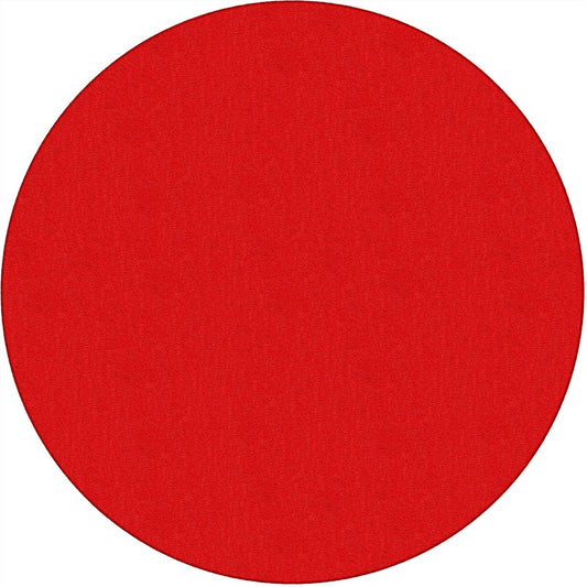 Flagship Carpets Classic Solid Color 6' Round Rug - Floor Rug - Classic, Traditional - 72" Length - Circle - Red - Nylon