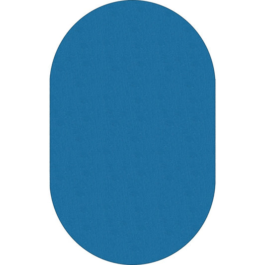 Flagship Carpets Classic Solid Color 12' Oval Rug - Floor Rug - Classic, Traditional - 12 ft Length x 90" Width - Oval - Blue - Nylon