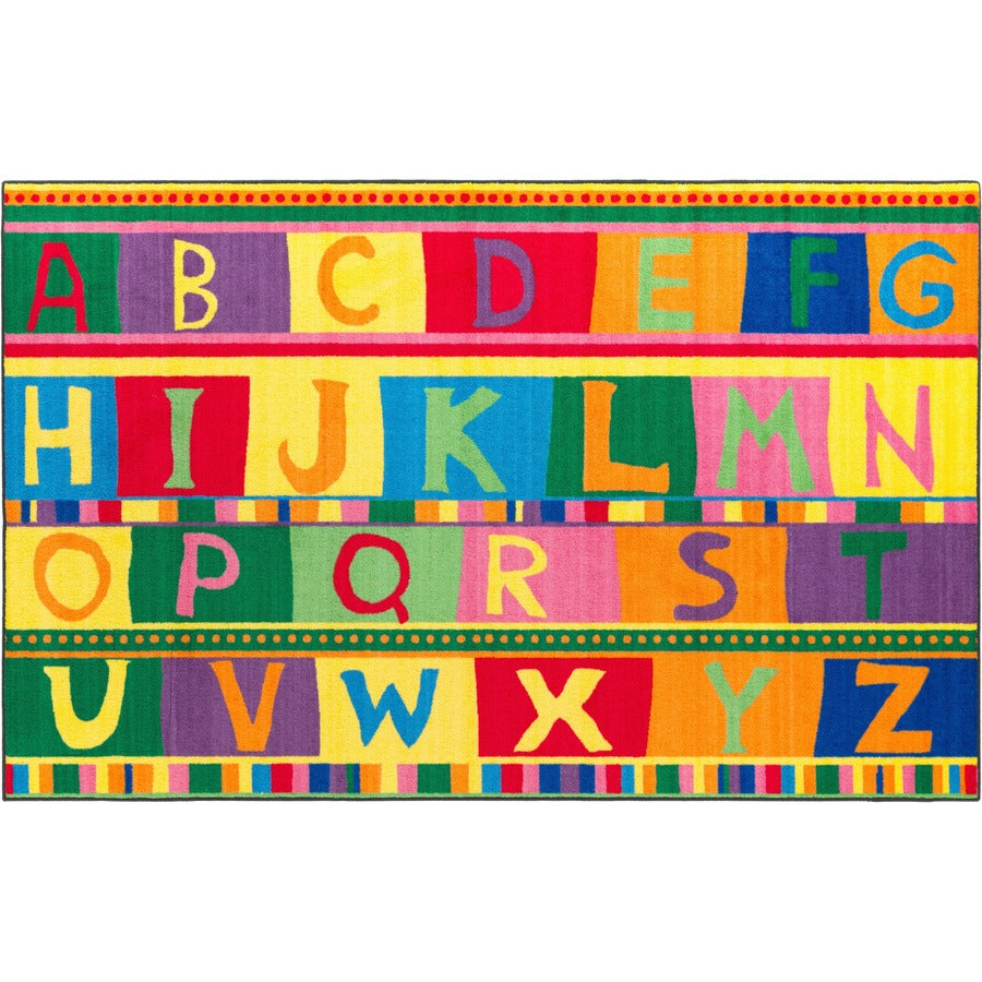Flagship Carpets Easy Care ABC Tapestry Rug - Floor Rug - 96" Length x 60" Width - Multicolor - Nylon