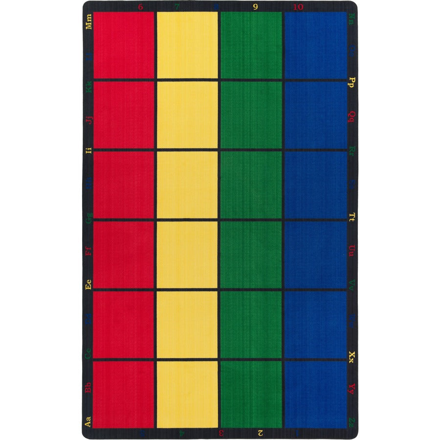 Flagship Carpets Learning Grid Seating Rug - Floor Rug - 13.16 ft Length x 10.75 ft Width - Multicolor - Nylon