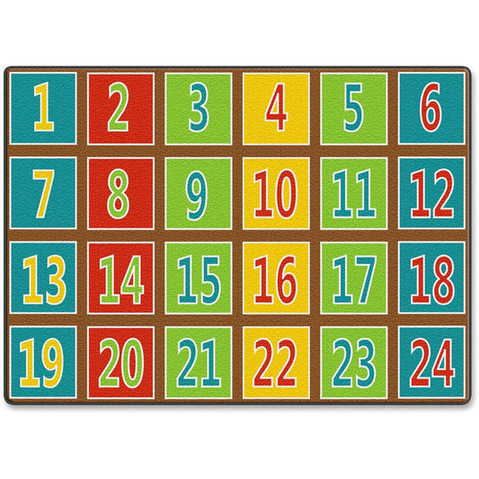 Flagship Carpets Fun 123s Color Square Rows Rug - 99.96" Length x 72" Width - Multicolor
