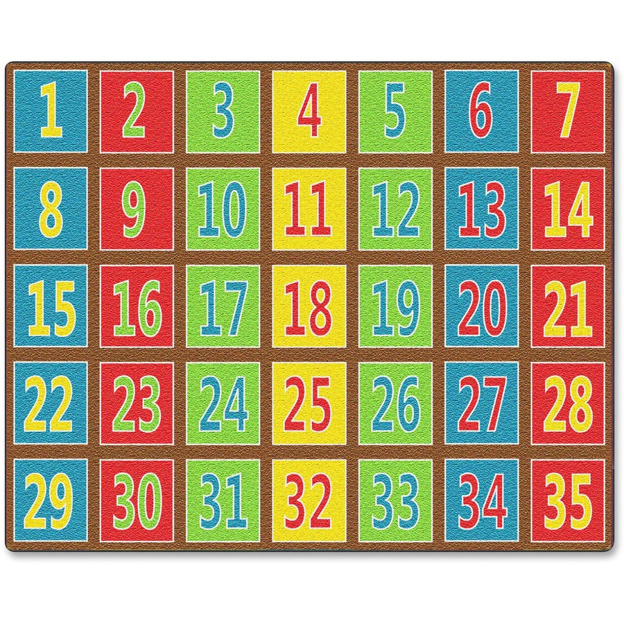 Flagship Carpets Fun 123s Color Square Rows Rug - 13.16 ft Length x 10.75 ft Width - Multicolor