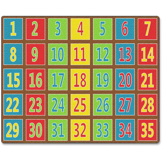 Flagship Carpets Fun 123s Color Square Rows Rug - 13.16 ft Length x 10.75 ft Width - Multicolor