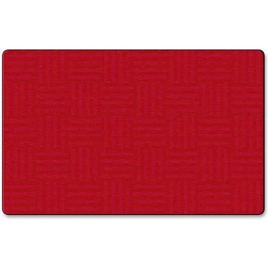 Flagship Carpets Solid Color Hashtag Rug - 99.96" Length x 72" Width - Cherry
