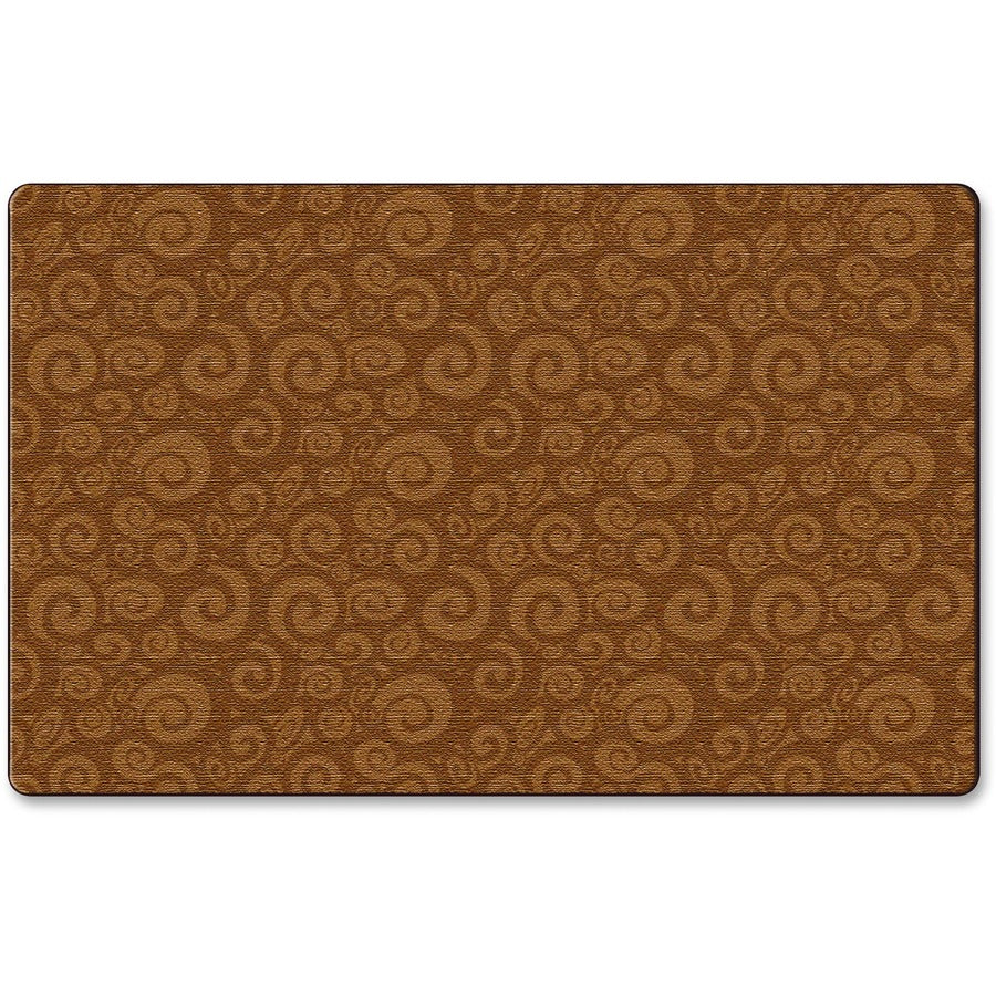 Flagship Carpets Solid Color Swirl Rug - 99.96" Length x 72" Width - Chocolate