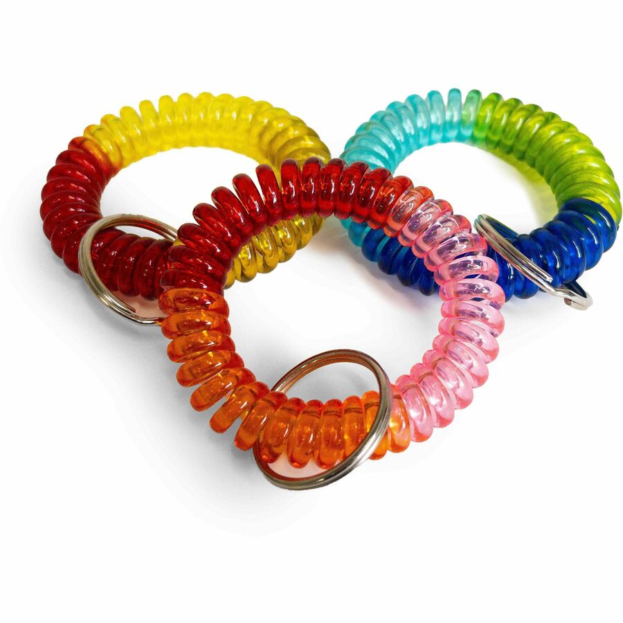 The Pencil Grip Key Ring Wrist Coil - 1.5" Height x 1.5" Width x 1.5" Length - Durable, Stretchable - 1 Each