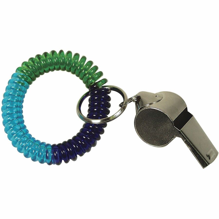 The Pencil Grip Wrist Coil Whistle - 1.5" Height x 1.5" Width x 1.5" Length - Stainless Steel - 1 Each