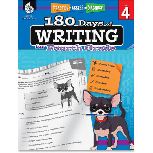 Shell Education 4th Grade 180 Days of Writing Book Printed Book - 216 Pages - Shell Educational Publishing Publication - Book - Grade 4
