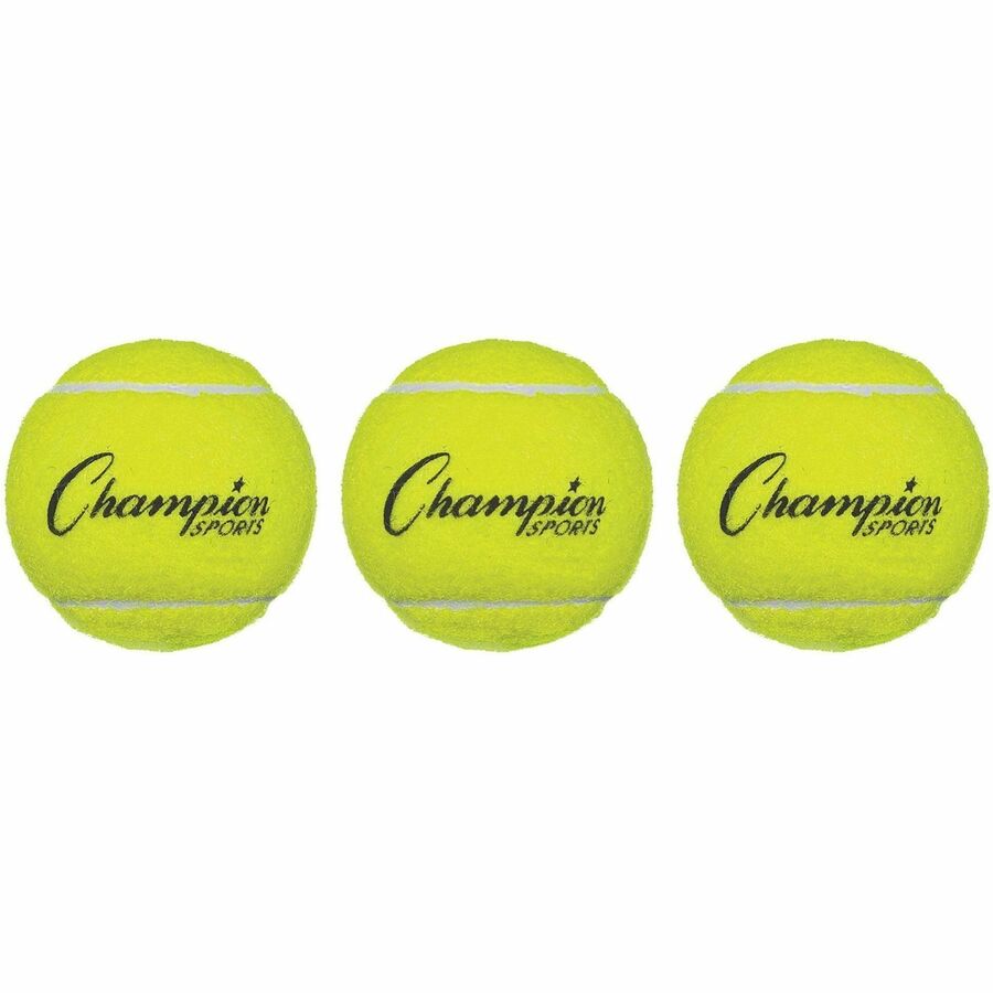 Champion Sports Tennis Ball Pack - 2.50" - Yellow - 3 / Pack
