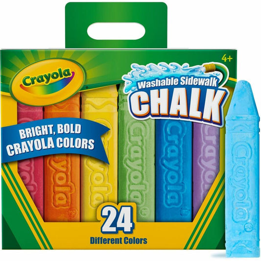 Crayola Washable Sidewalk Chalk - 4" Length - Assorted - 1 Box