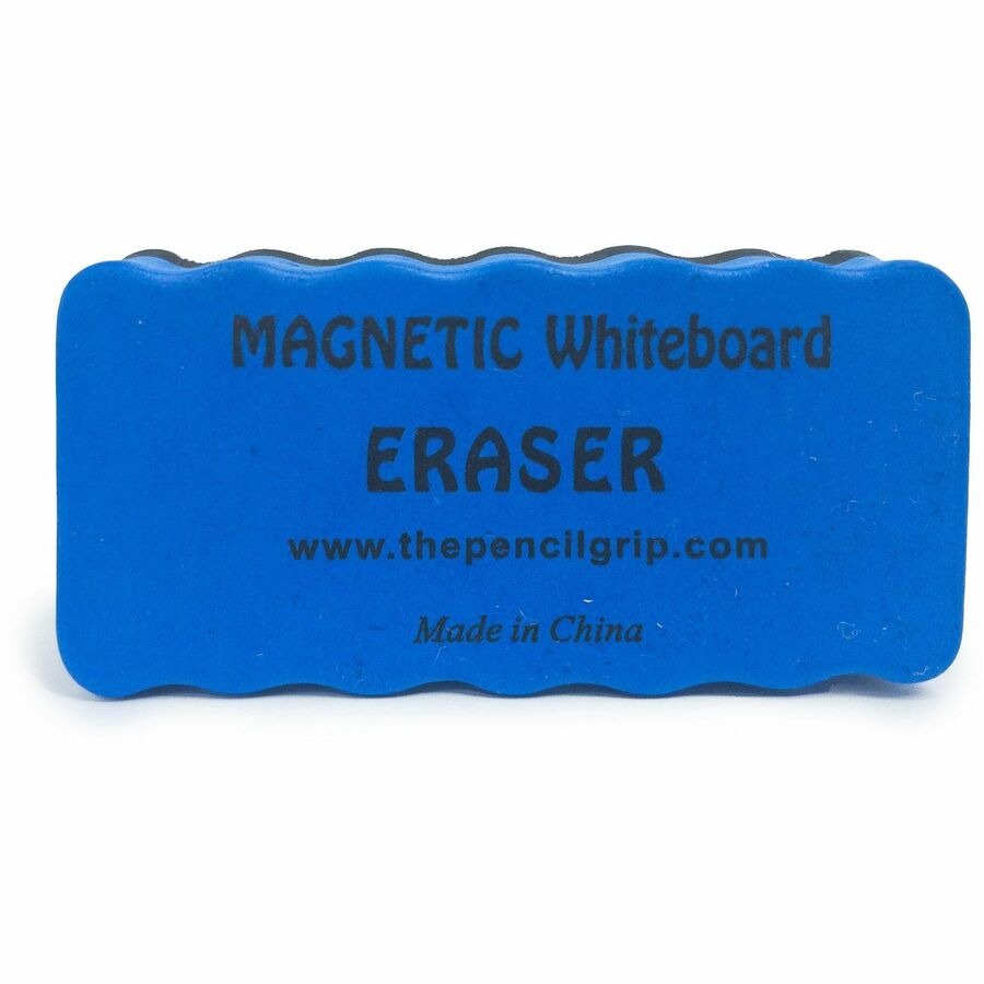 The Pencil Grip Magnetic Whiteboard Eraser - 2" Width x 4" Length - Ergonomic Design, Soft, Dirt Resistant, Magnetic - Blue - 1 Each