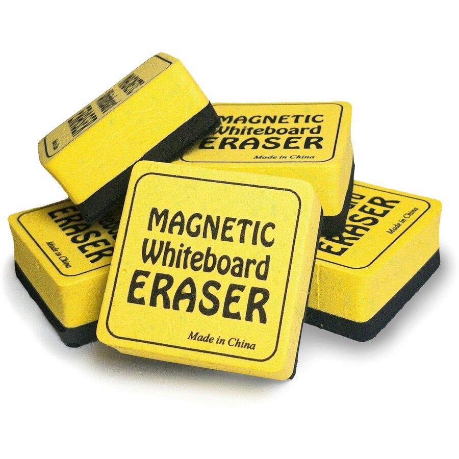 The Pencil Grip Magnetic Whiteboard Eraser Class Pack - 2" Width x 2" Length - Durable, Soft, Magnetic - Yellow - 24 / Pack