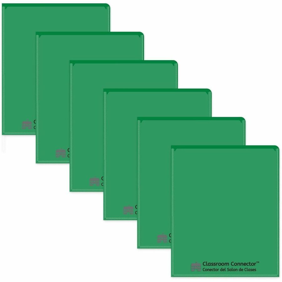 C-Line Classroom Connector Letter Report Cover - 8 1/2" x 11" - 2 Internal Pocket - Green - 25 / Box