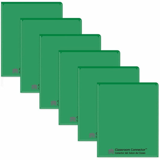 C-Line Classroom Connector Letter Report Cover - 8 1/2" x 11" - 2 Internal Pocket - Green - 25 / Box