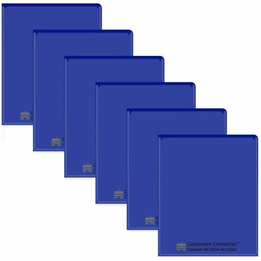 C-Line Classroom Connector Letter Report Cover - 8 1/2" x 11" - 2 Internal Pocket - Blue - 1 Box