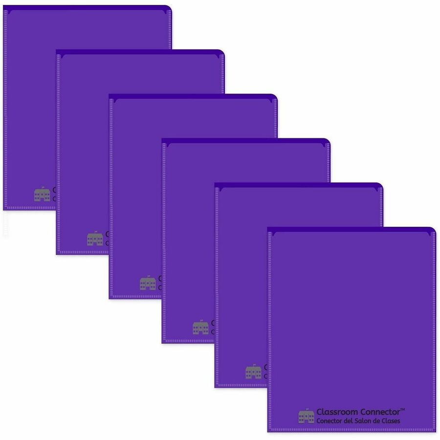C-Line Classroom Connector Letter Report Cover - 8 1/2" x 11" - 2 Internal Pocket - Purple - 25 / Box