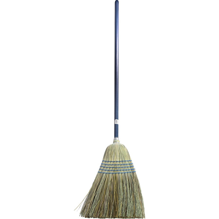Genuine Joe Light-Duty Broom - Corn Fiber Bristle - Lacquered Wood Handle - Natural - 1 Each