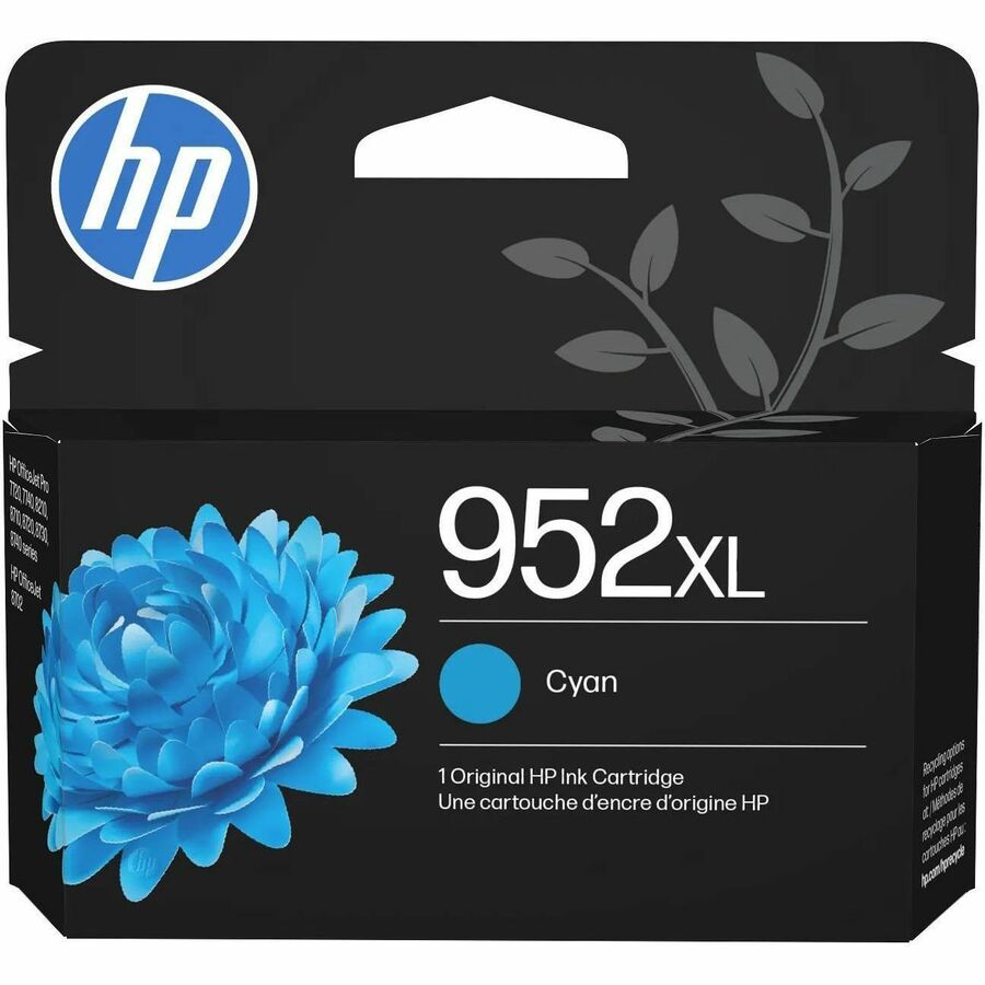 HP 952XL Original High Yield Inkjet Ink Cartridge - Cyan - 1 Each - 1450 Pages