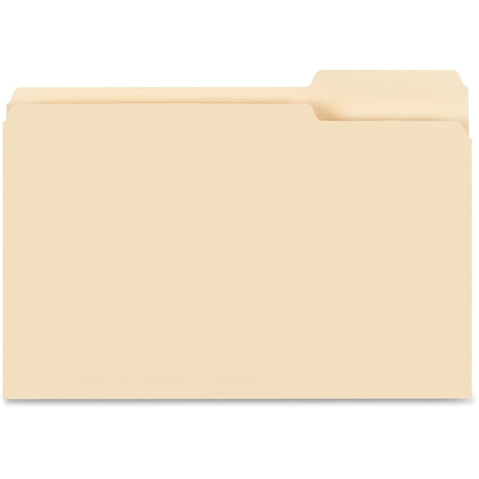 Business Source 1/3 Tab Cut Legal Top Tab File Folder - 8 1/2" x 14" - 3/4" Expansion - 11 pt. - Manila - 10% Recycled - 100 / Box