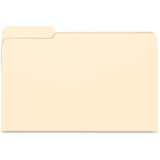 Business Source 1/3 Tab Cut Legal Top Tab File Folder - 8 1/2" x 14" - 3/4" Expansion - 11 pt. - Manila - 10% Recycled - 100 / Box