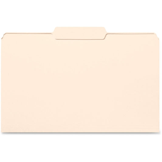 Business Source 1/3 Tab Cut Legal Top Tab File Folder - 8 1/2" x 14" - 3/4" Expansion - 11 pt. - Manila - 10% Recycled - 100 / Box