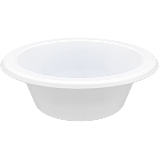 Genuine Joe 12 oz Reusable Plastic Bowls - Serving - Disposable - White - Plastic Body - 125/Pack - 8 / Carton