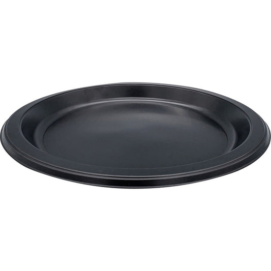 Genuine Joe 9" Round Plastic Plates - Serving - Disposable - 9" Diameter - Black - Plastic Body - 125/Pack - 4 / Carton