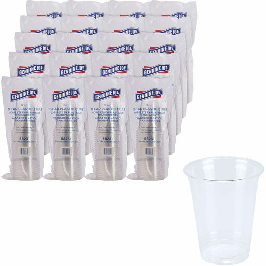 Genuine Joe 12 oz Clear Plastic Cups - 12 fl oz - Clear - Plastic - Cold Drink, Beverage - 25/Pack - 20 / Carton