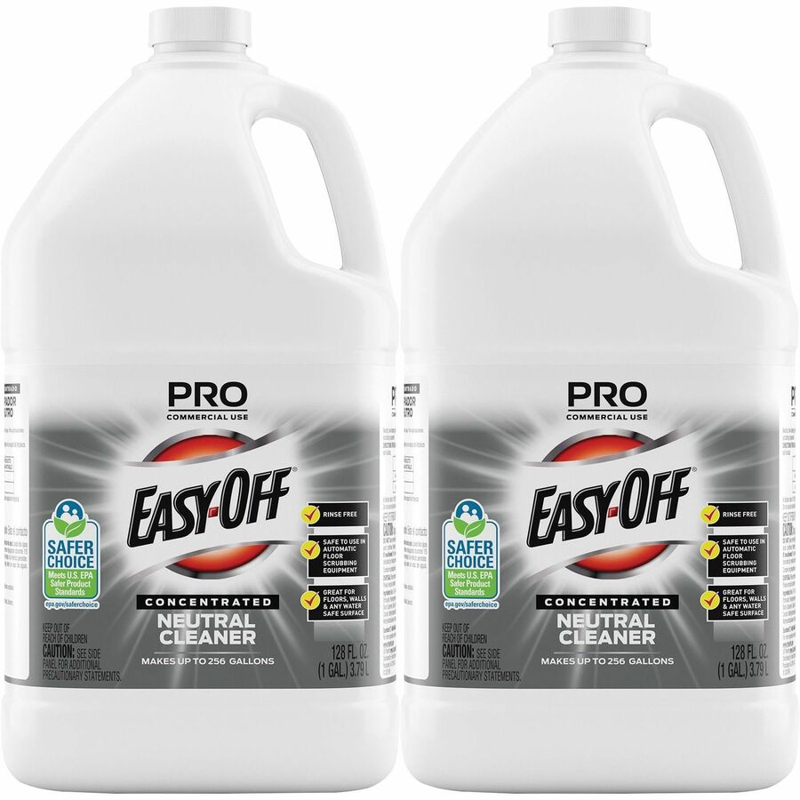 Professional Easy-Off Neutral Cleaner - For Multipurpose - Concentrate - 128 fl oz (4 quart) - Neutral Scent - Rinse-free, Non Alkaline, Phosphate-free, Ammonia-free - Blue - 2 / Carton