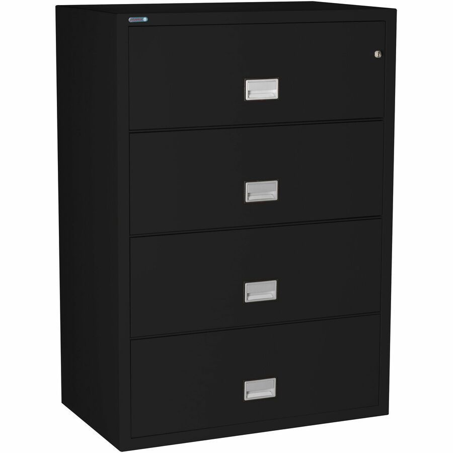 Phoenix World Class Lateral File - 4-Drawer - 38.9" Width x 23.6" Depth x 54.7" Height - 4 x Drawer(s) for File - Lateral - Fire Resistant, Explosion Resistant, Impact Resistant, Security Lock - Black