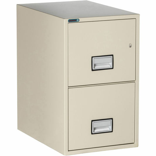 Phoenix World Class Vertical File - 2-Drawer - 16.9" Width x 25" Depth x 28" Height - 2 x Drawer(s) for File - Letter - Vertical - Impact Resistant, Fire Resistant, Explosion Resistant, Security Lock - Putty