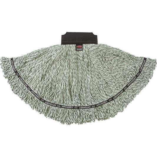 Rubbermaid Commercial Medium Maximizer Microfiber Mophead - 11.2" Width x 19.5" Length - MicroFiber - Green - 6 / Carton