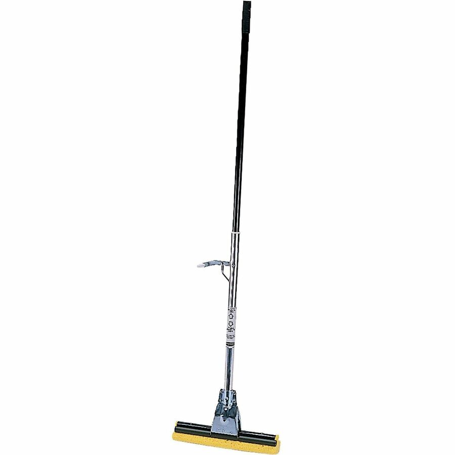 Rubbermaid Commercial 12" Head Steel Sponge Mop - 12" Width Cellulose Head Steel Handle - Refillable - Bronze - 6 / Carton