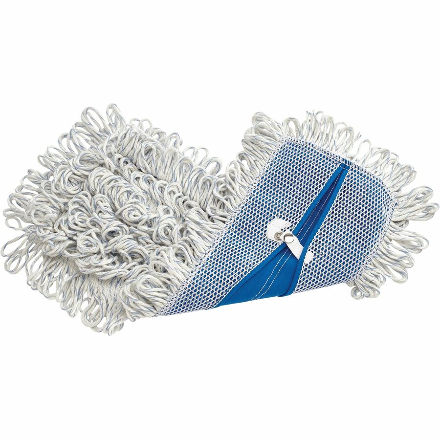 Rubbermaid Commercial Looped Fringe Finish Mop - 5" Width x 18" Length - Absorbent, Looped Ends - Rayon, Synthetic - White - 6 / Carton