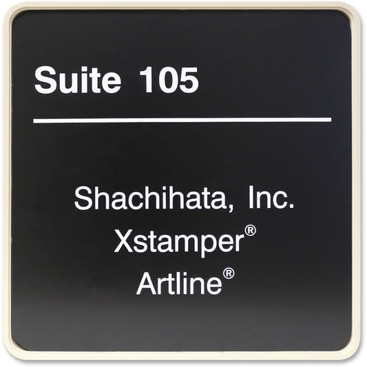 Xstamper Designer Framed Wall/Door Sign - 8" Holding Width x 8" Holding Height - Square Shape - Wall, Door - Rounded Corner - Plastic - Almond - 1 Each