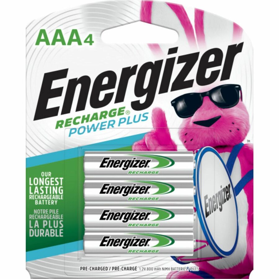 Energizer Recharge Power Plus Rechargeable AAA Battery 4-Packs - For Multipurpose - Battery Rechargeable - AAA - 850 mAh - 4/Pack - 4 / Carton
