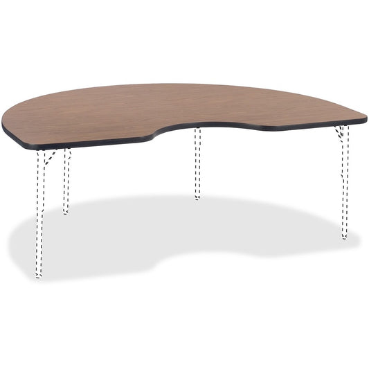 Lorell Classroom Activity Tabletop - High Pressure Laminate (HPL), Medium Oak Kidney-shaped Top - 72" Table Top Width x 48" Table Top Depth x 1.13" Table Top Thickness - 1 Each
