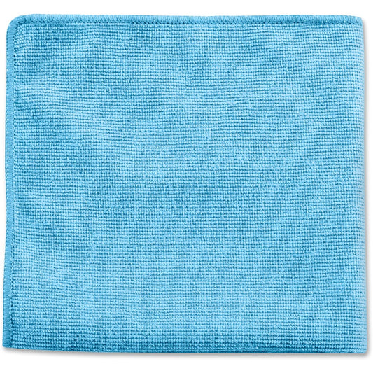 Rubbermaid Commercial Microfiber Cleaning Cloths - 12" Length x 12" Width - Reusable, Bleach-safe, Launderable, Chemical Resistant, Durable - Blue - 24/Pack - 12 / Carton