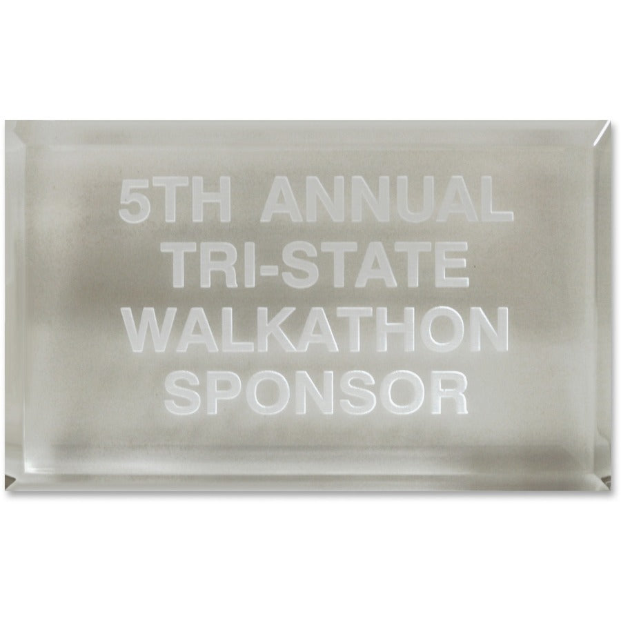 Xstamper Trinity Paperweight Acrylic Award - 4" Width x 2.2" Length - Laser Compatible - Assorted - Acrylic - 1 Each