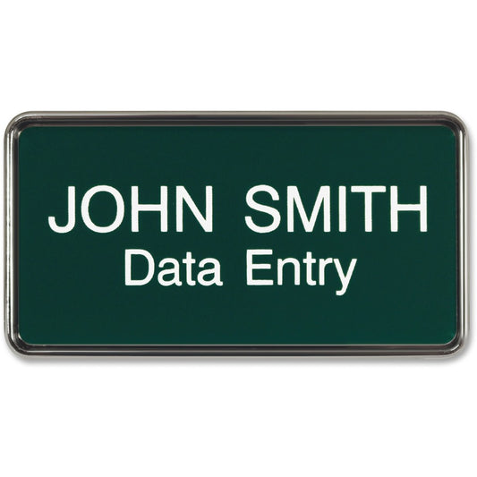 Xstamper Framed Name Badge - 1.5" Width x 3" Height - Rectangular Shape - Durable - Plastic - 1 Each